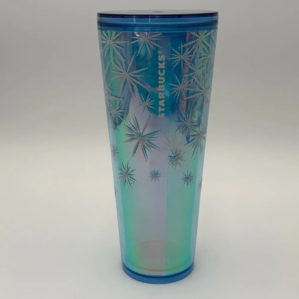 Starbucks Holiday 2023 Textured Snowflakes Blue Venti Cold Cup Tumbler 24oz